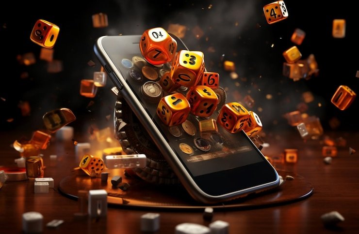 Layar permainan Gem Saviour menampilkan lima gulir dengan simbol permata dan karakter